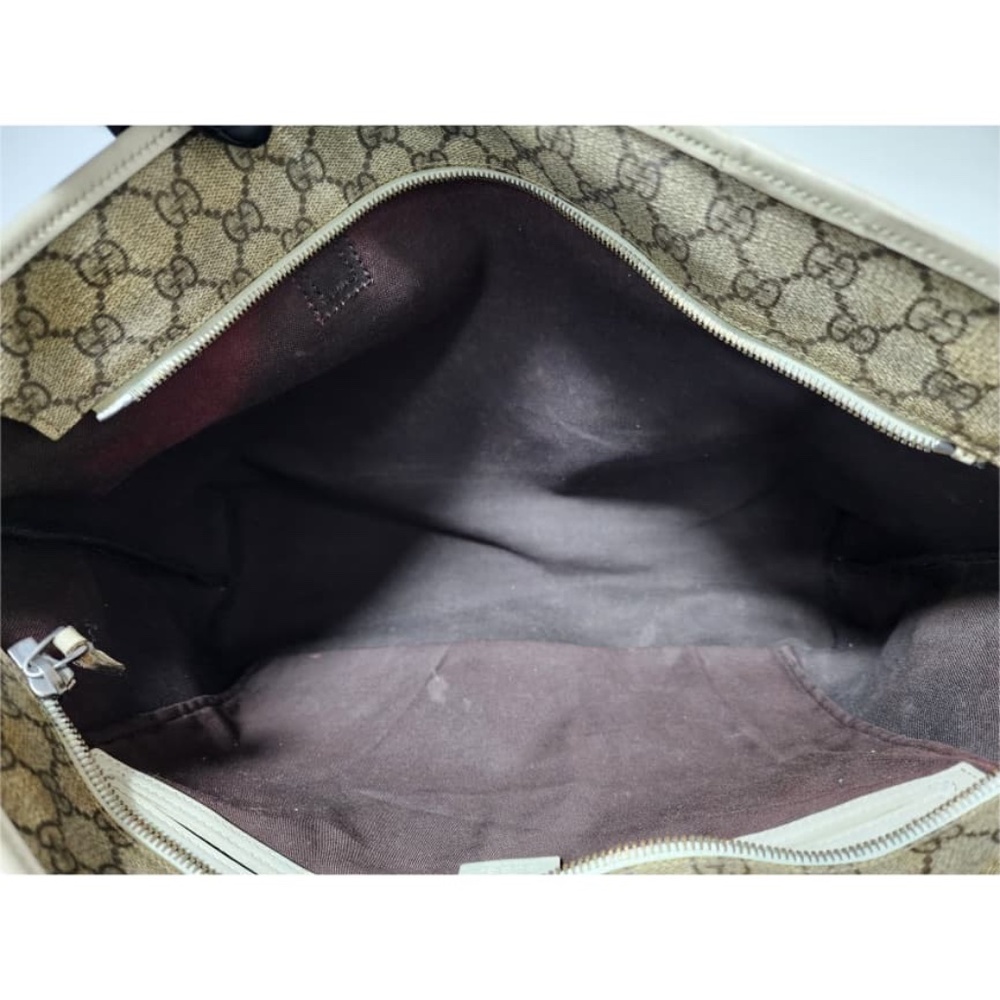 Authentic Gucci GG Supreme Tote Bag Brown/Off-White - Picture 11 of 16